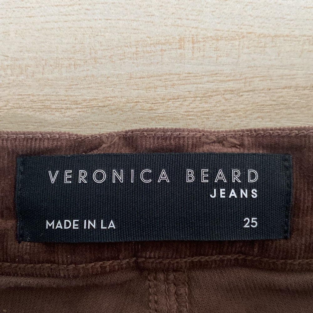 Veronica Beard Sheridan Bell Bottom Flare Corduroy Pants in Brown Size 25 - Picture 11 of 15